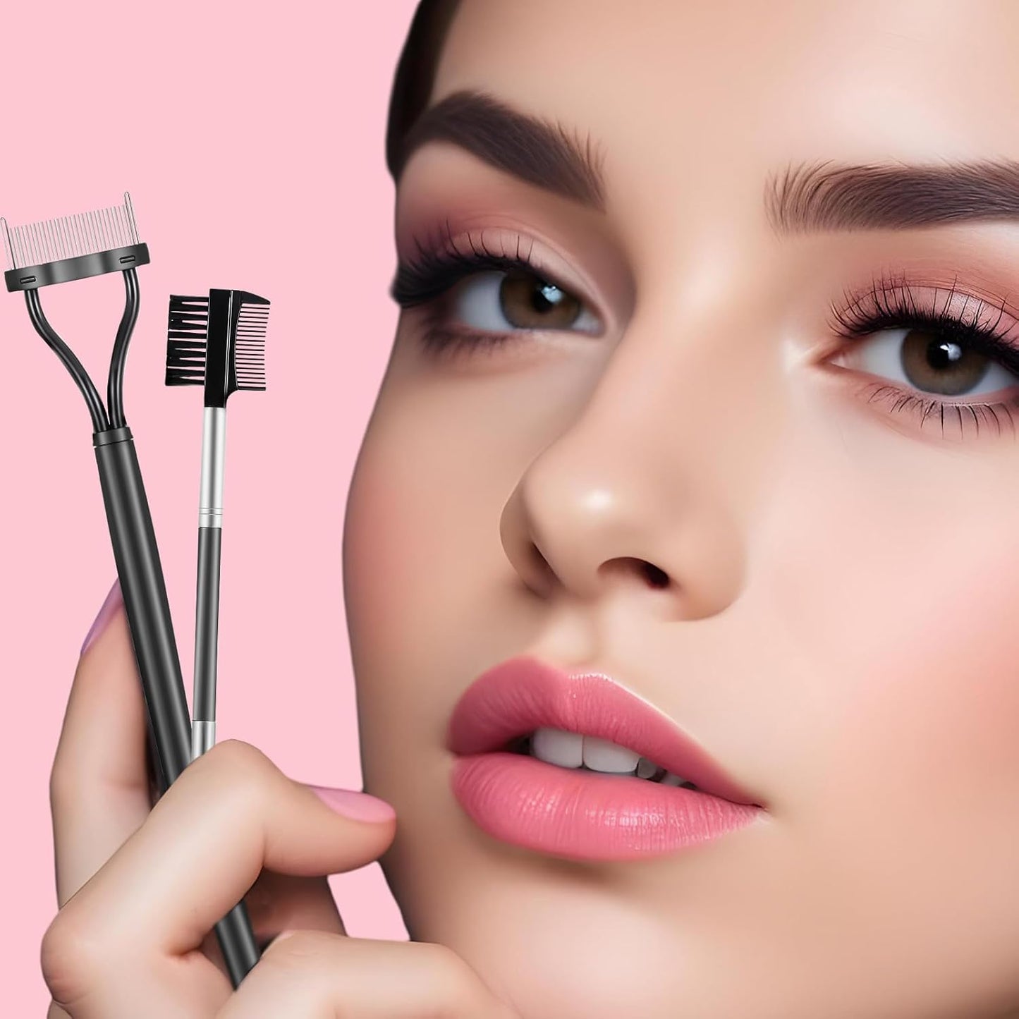 4 PCS Eye Brow Comb Separator Brow Comb Metal Eyelash Comb Eye Brow Brush Comb Mascara Comb for Separating Lashes Professional Makeup Grooming Brush for Girls Women Eyebrows Upper Lower Eye Lashes