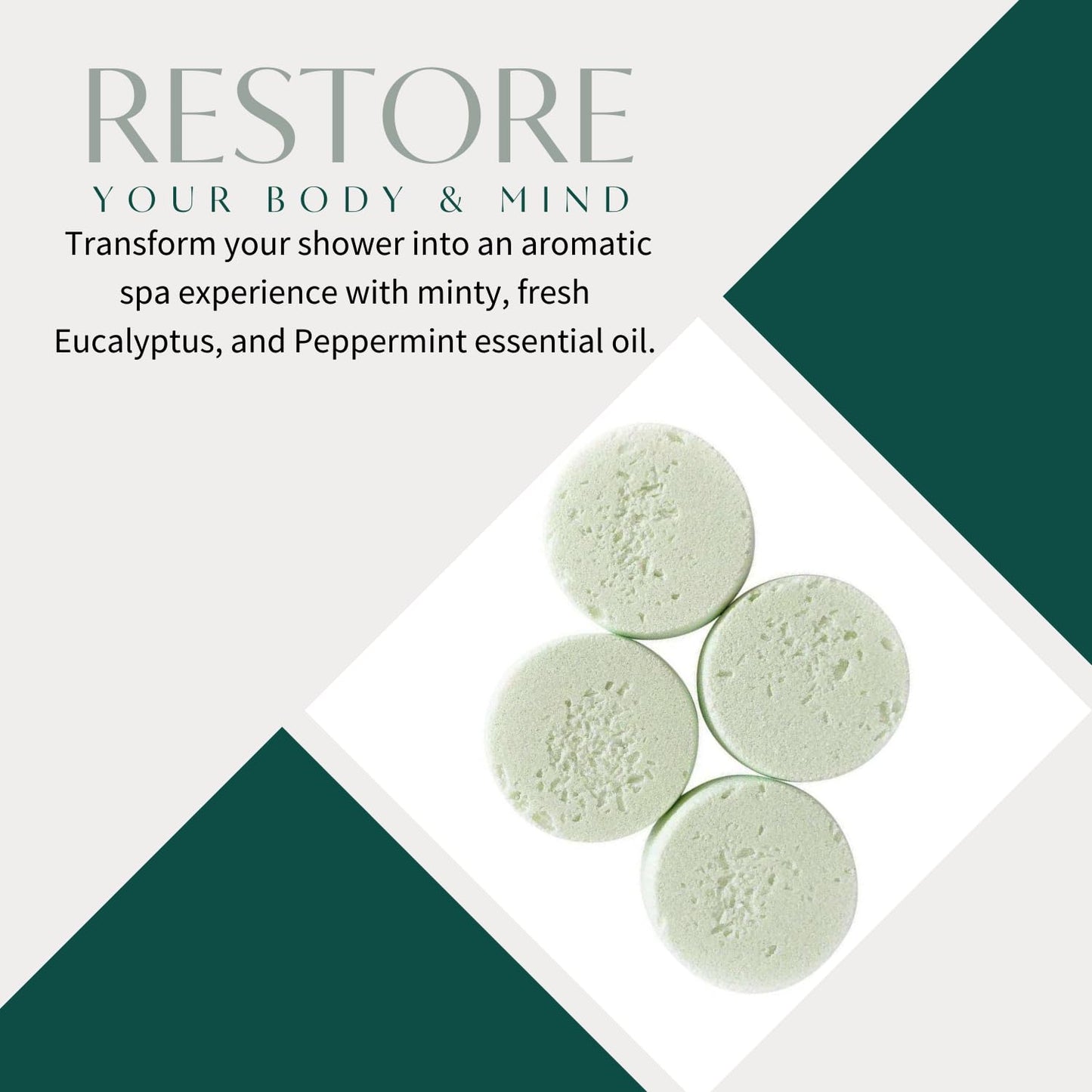 Eucalyptus Shower Steamers Aromatherapy | Organic Shower Bombs with Essential Oils | Self Care Christmas Birthday & Spa Gifts for Women & Men | Stocking Stuffers | 4 Pack