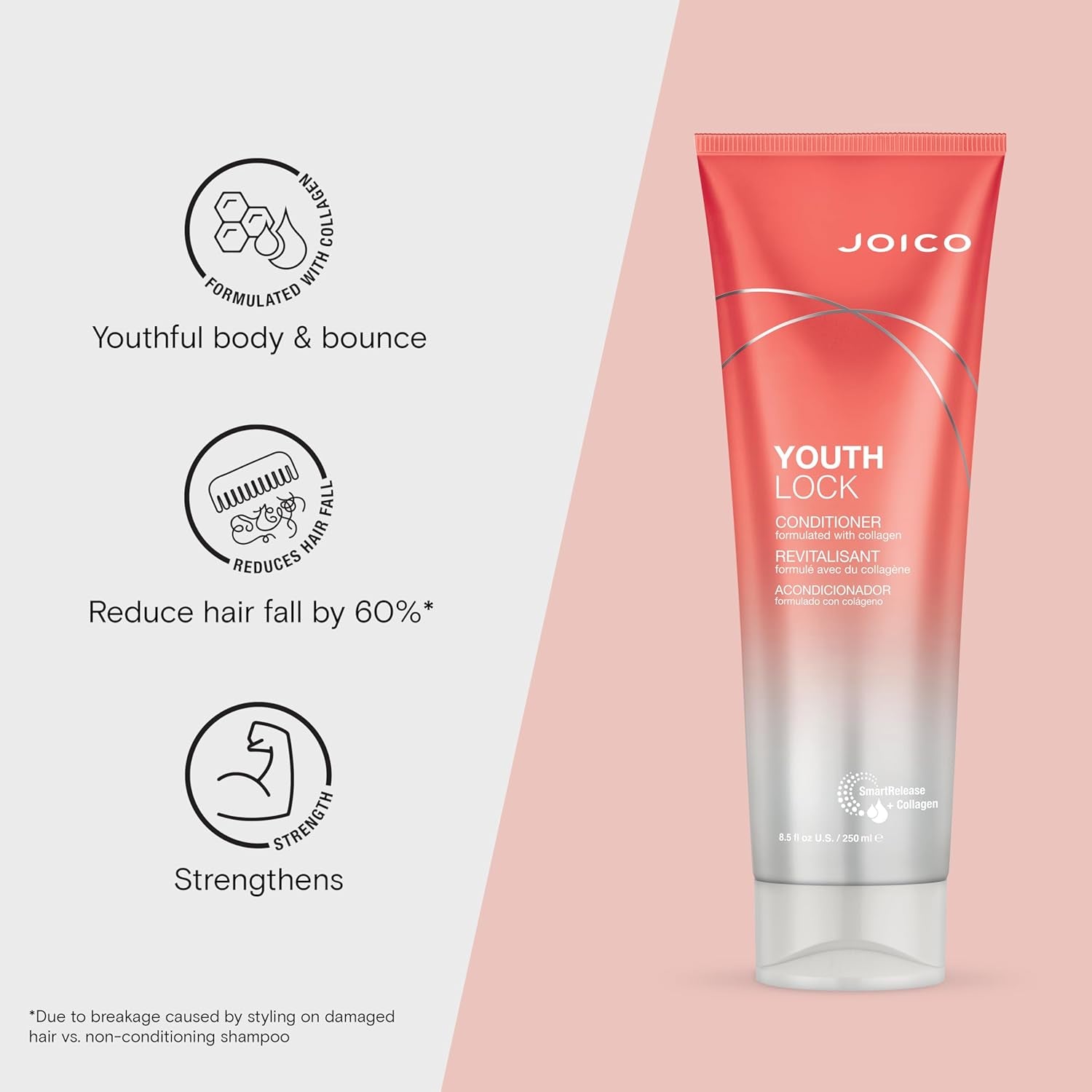 Youthlock Conditioner Formulated with Collagen | Youthful Body & Bounce | Soften and Detangle Hair | Boost Shine