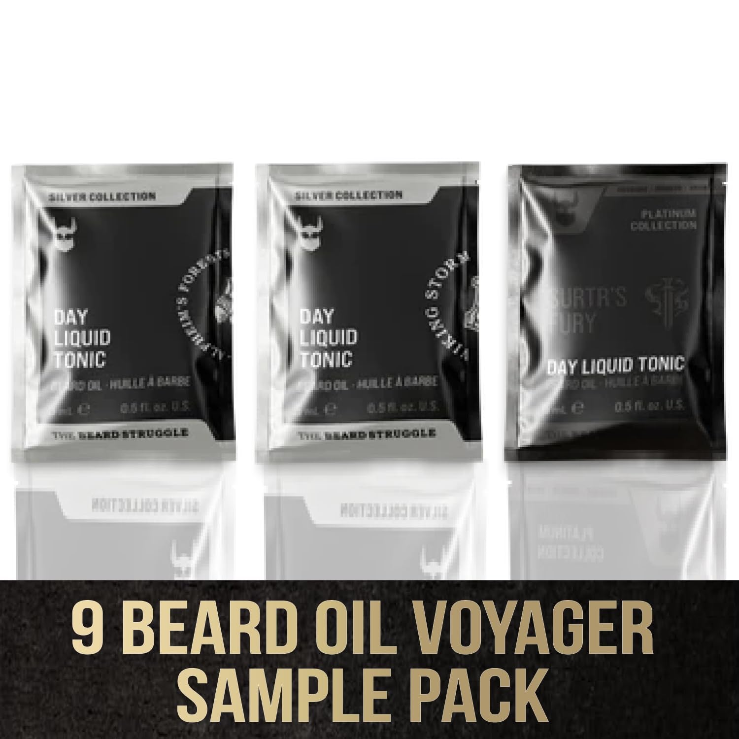 9 Beard Oil Voyager Sample Pack, Variety Beard Oil for Men Sampler with 9 Different Scents, All Natural Ingredients, Beard Growth Oil for Soft and Healthy Hair, Day Liquid Tonic