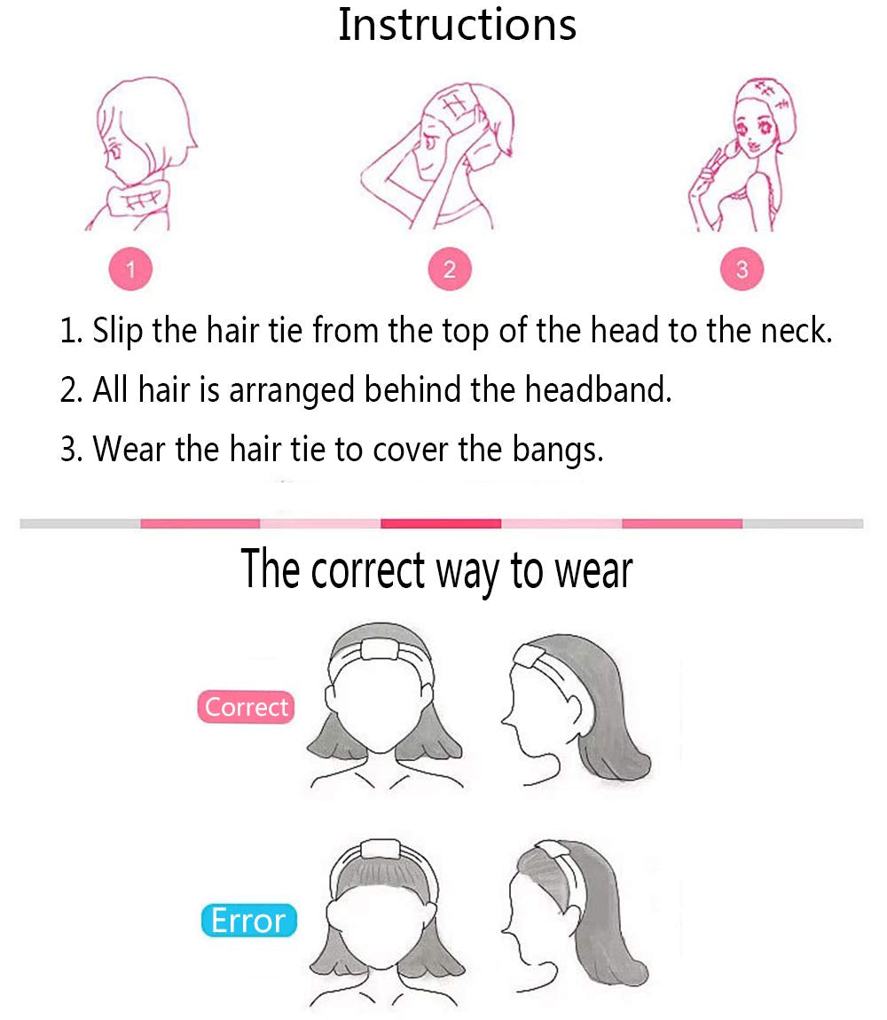 Bunny Ears Spa Headbands,Wash Headband, Cute Rabbit Ear Washing Face Hairlace, Short Plush Facial Head Wrap (Pink)