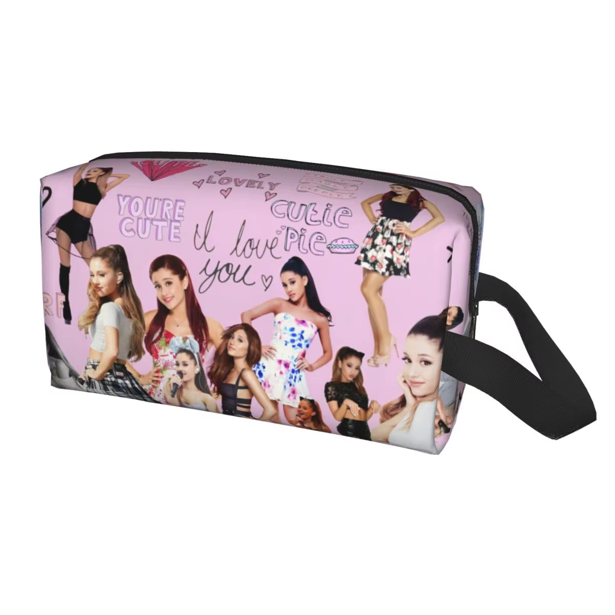 Custom Ariana Grande Cosmetic Bag Women Kawaii Big Capacity Thank U,Next Latest Album Makeup Case Beauty Storage Toiletry Bags