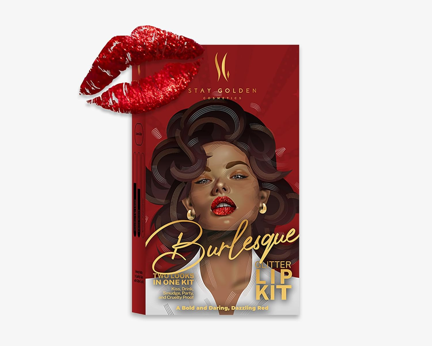 Stay Golden Cosmetics Burlesque Glitter Lip Kit (Red)